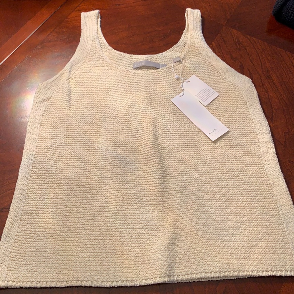 Vince textured tank off white. Size XS. NWT
